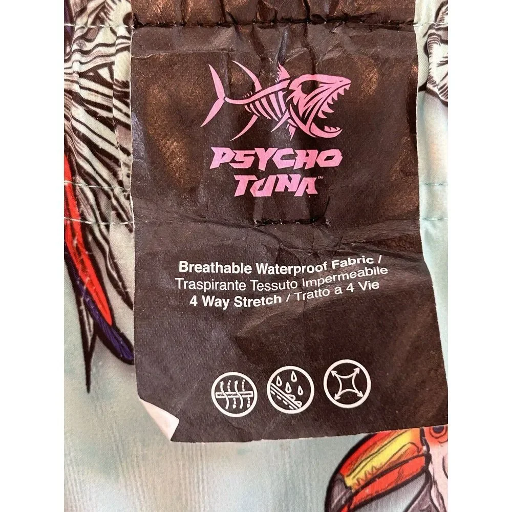 NWT Psycho‎ Tuna Mens Large Tropical Bird Parrot Swim Trunks Board Shorts